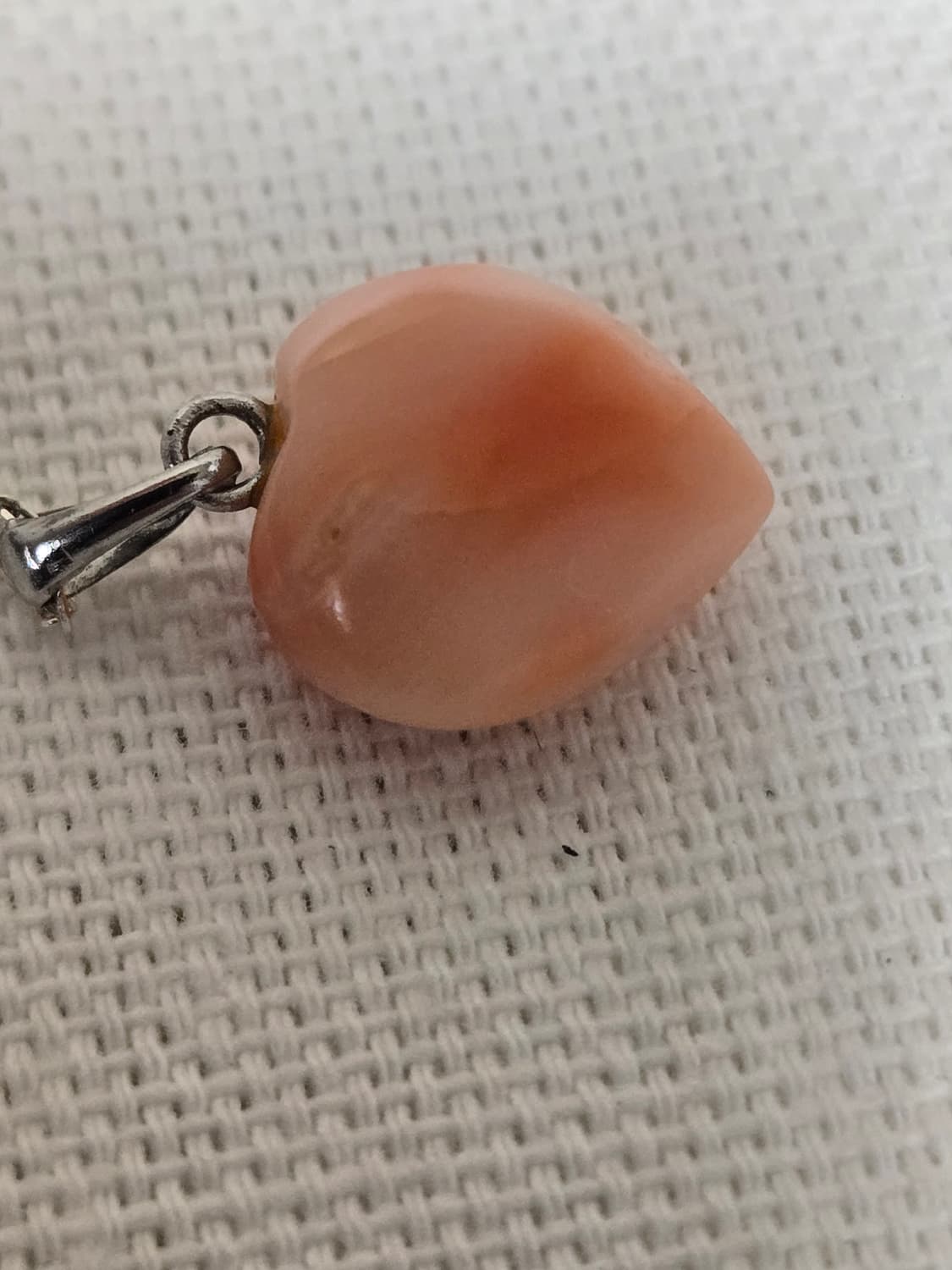 S925 Coral Tone Chalcedony Heart Necklac 상품이미지10