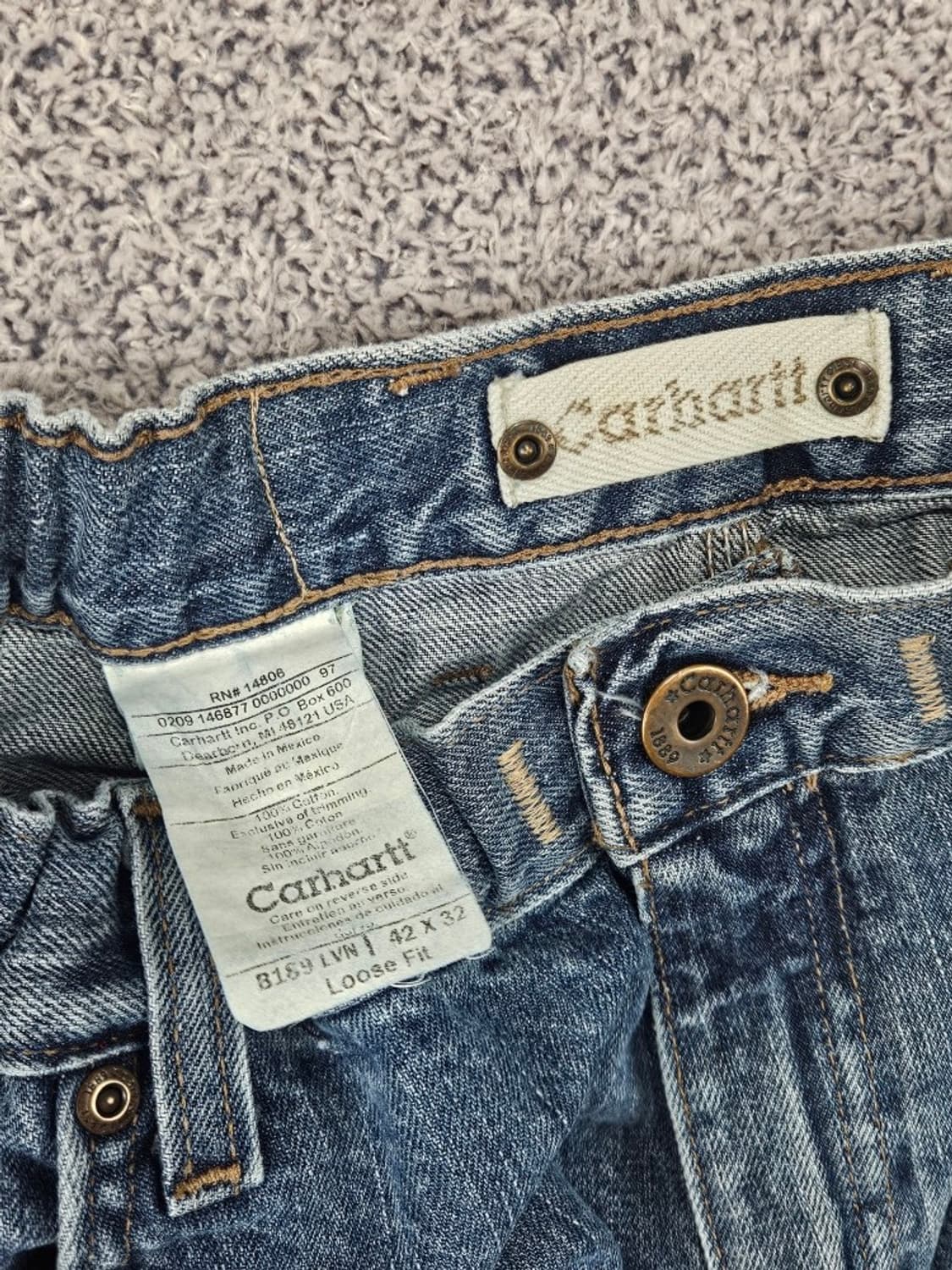 칼하트 데님 워크 팬츠 밴딩커스텀 ( 42X32 ) / 11749 상품이미지7