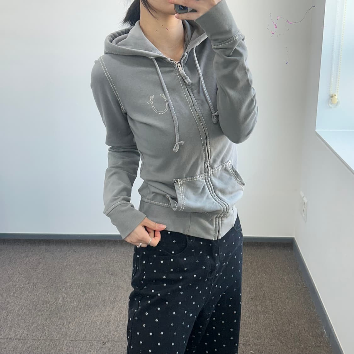 True religion 트루릴리젼 스티치 그레이 후드집업  상품이미지2