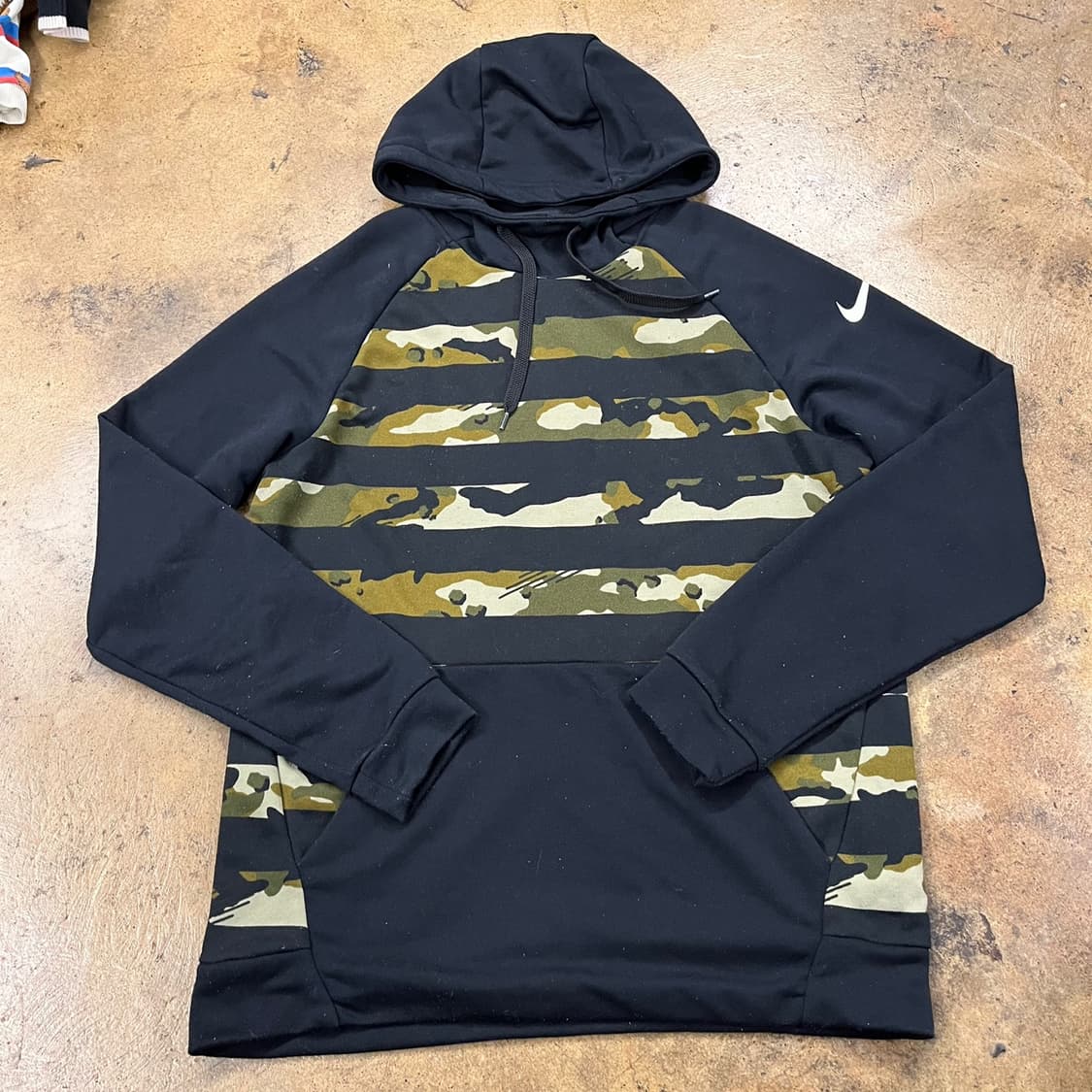 [정품/L] 나이키 카모 플리스 후드티 블랙 b15 상품이미지2
