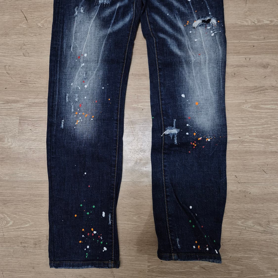 디스퀘어드2 여성 멀티 페인팅 데미지 데님 팬츠 찢청 바지 (46) 상품이미지3
