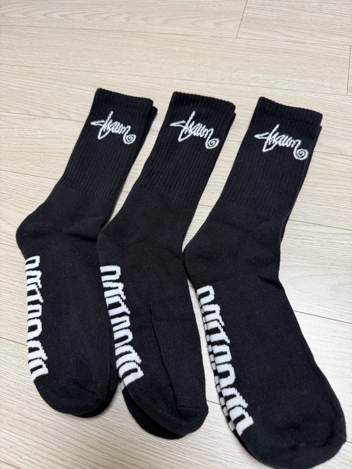 [OS]숀 스투시 에스더블 양말 블랙 3-PACK 상품이미지2