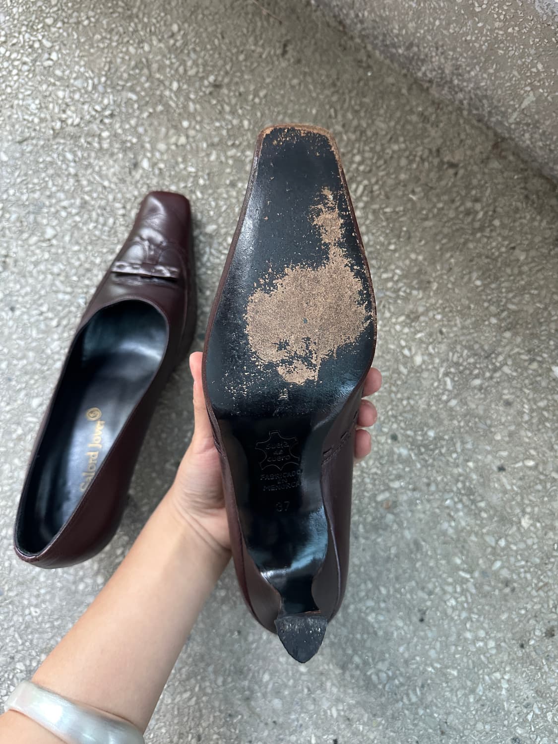 Vintage Square Toe Kitten Heels 상품이미지5