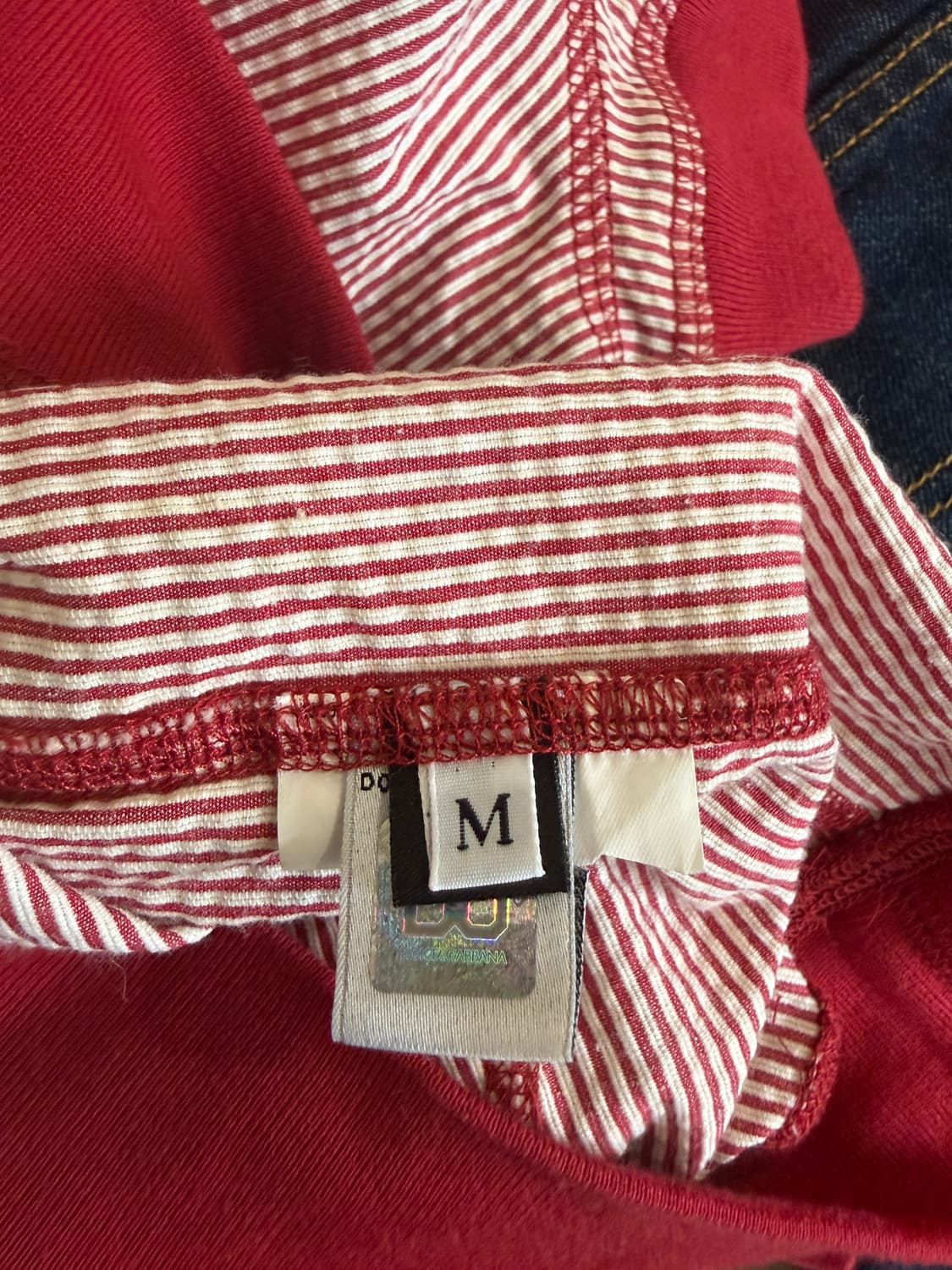 돌체앤가바나 스트라이프 하프집업 후드 베스트 상품이미지5