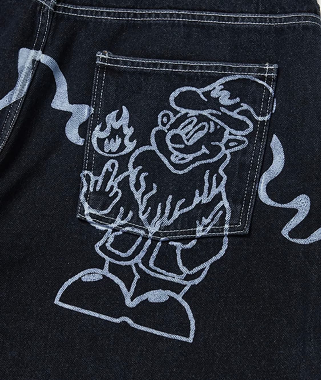 위캔더스 드워프 데님 팬츠 블루 M 상품이미지3