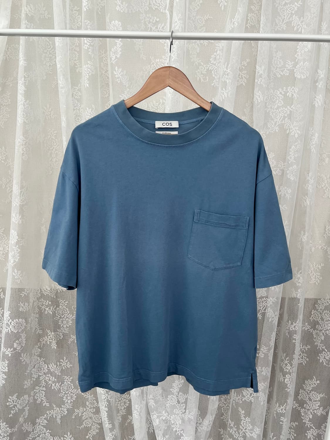 L) 코스 COS 오버사이즈 포켓 반팔 티셔츠 블루 상품이미지1