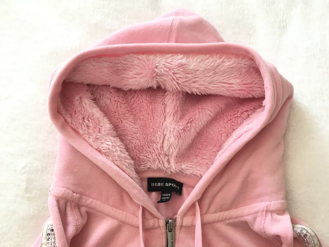 BEBE SPORT 핑크 퍼 후드집업 핀터레스트 갸루 y2k 00s 상품이미지10
