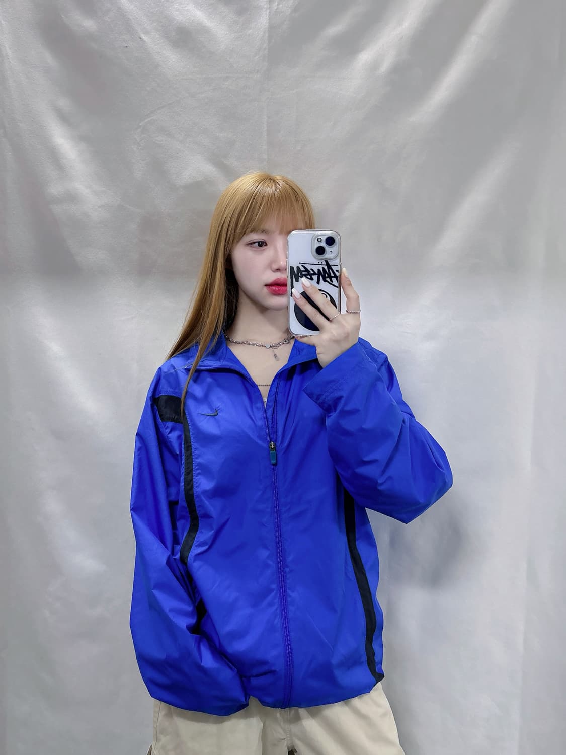 나이키 파스텔블루 스우시 바람막이  상품이미지2