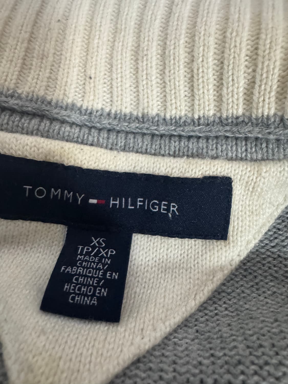 여성 타미힐피거 코튼 니트 집업 그레이 상품이미지4