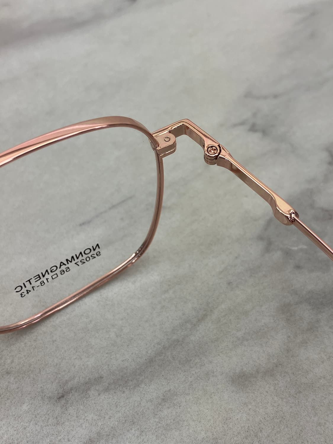 JW EYEWEAR 로즈골드 소프트 스퀘어 와이드 메탈테 안경 상품이미지3