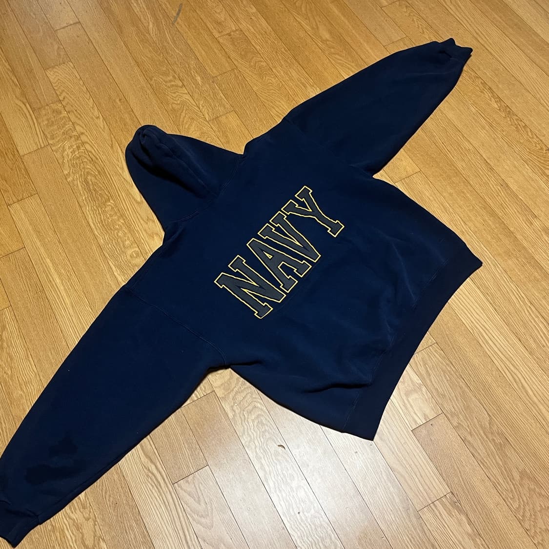 [L] 00s USA 빈티지 Navy 후드티 상품이미지3