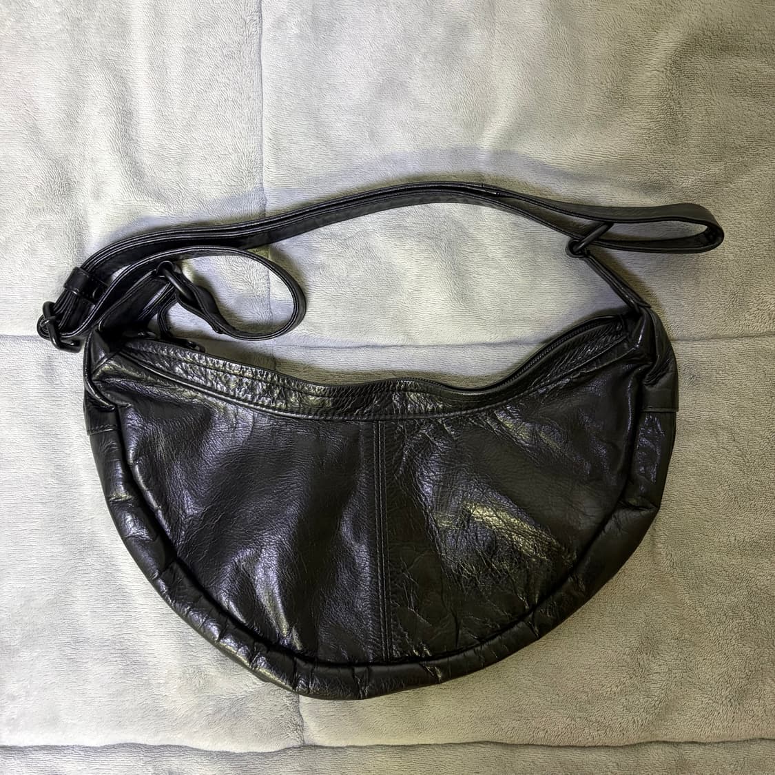 porter 요시다 포터 레더 반달 보스턴백 블랙 상품이미지1