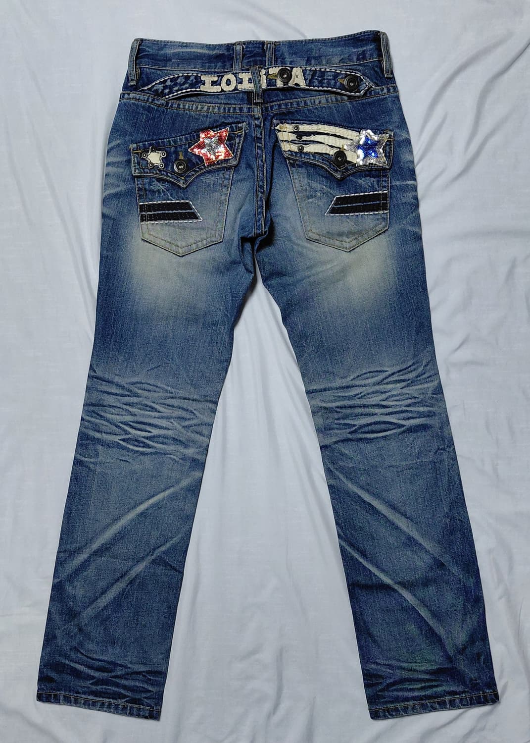 [XS] 로리타 진(Lolita Jeans) 시퀸 스타 와펜 빈티지 데님 상품이미지7