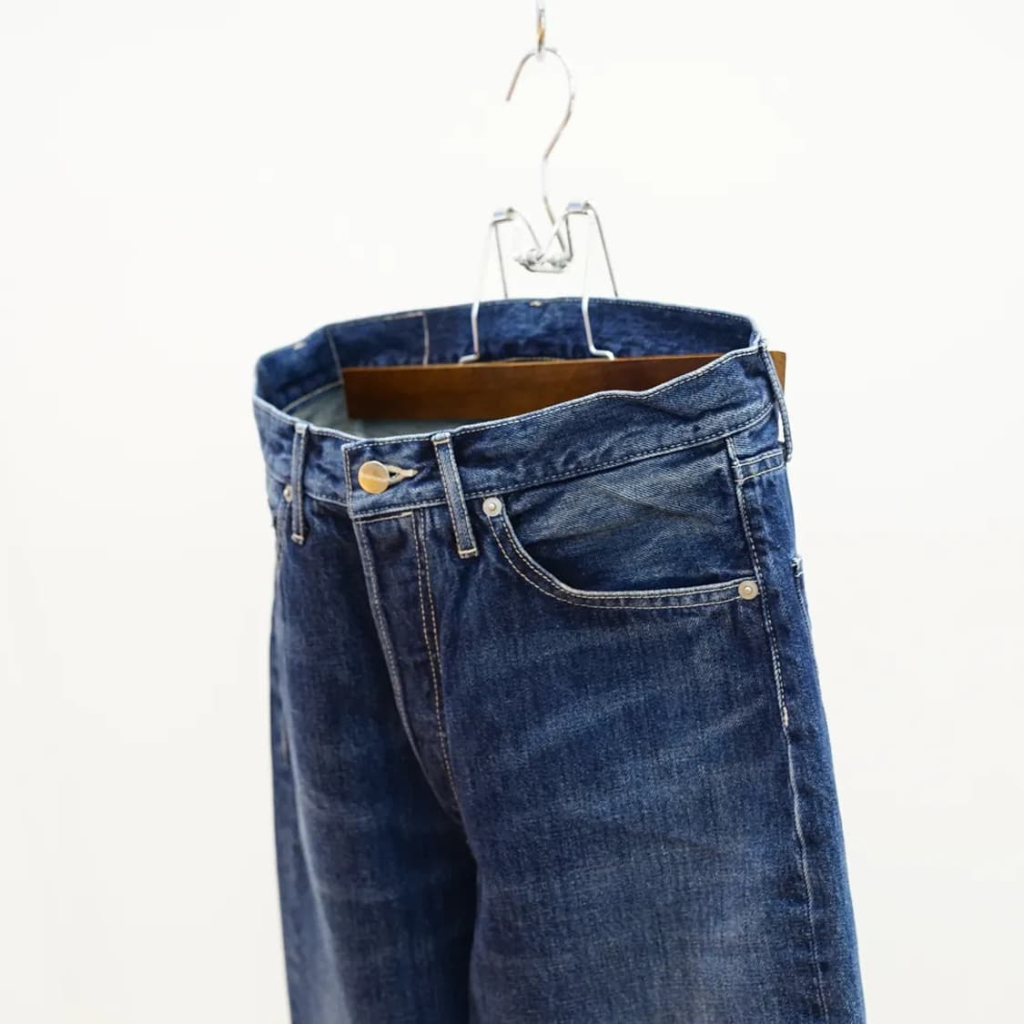 [3] 그라프페이퍼 셀비지 데님 5p 와이드 스트레이트 팬츠 다크페이드 상품이미지3