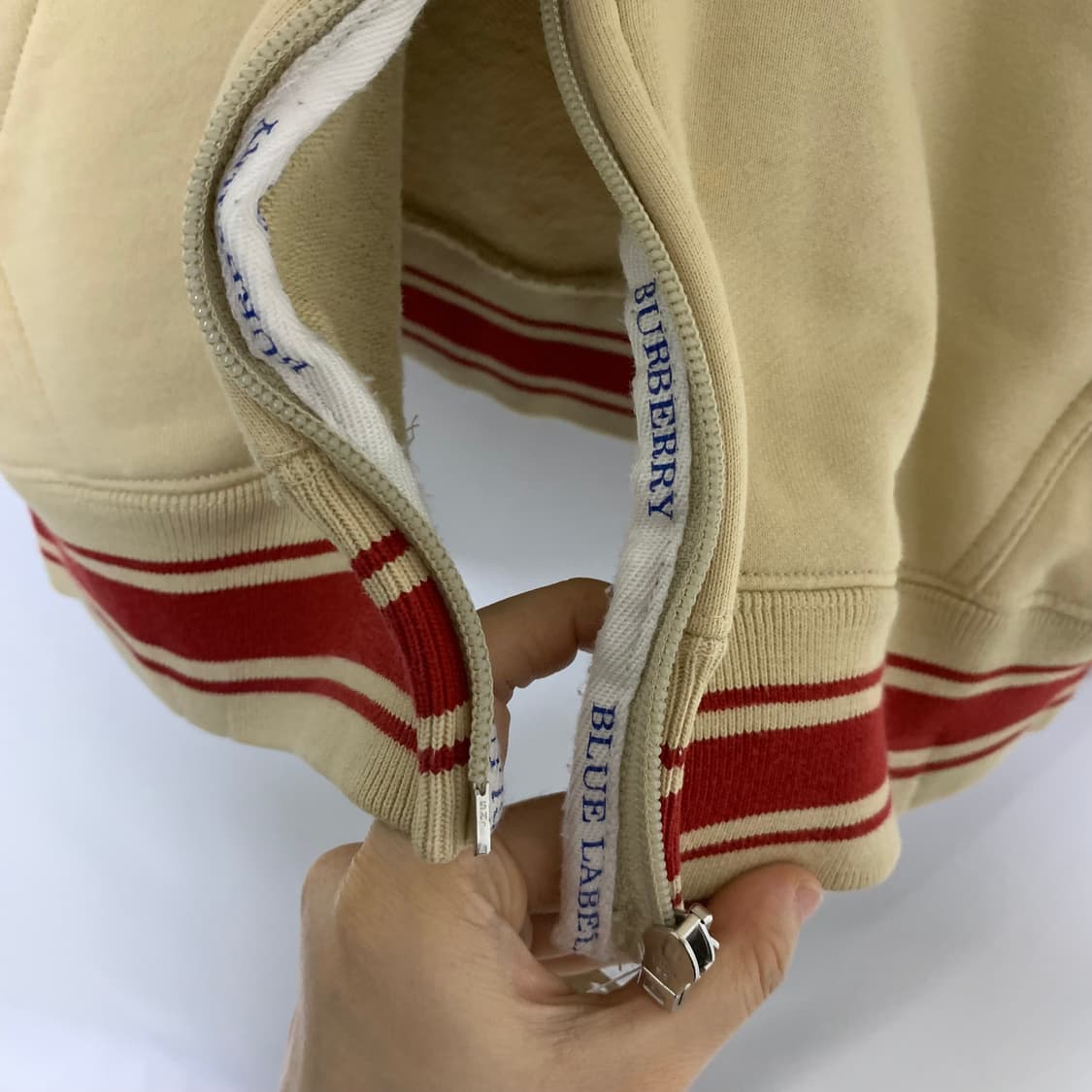 버버리 블루라벨 로고 빈티지 후드집업 옐로우 L 상품이미지8