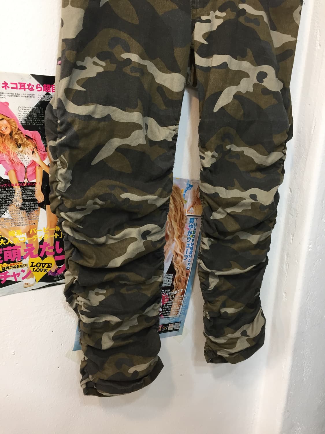빈티지 갸루 셔링 카모 팬츠 상품이미지4