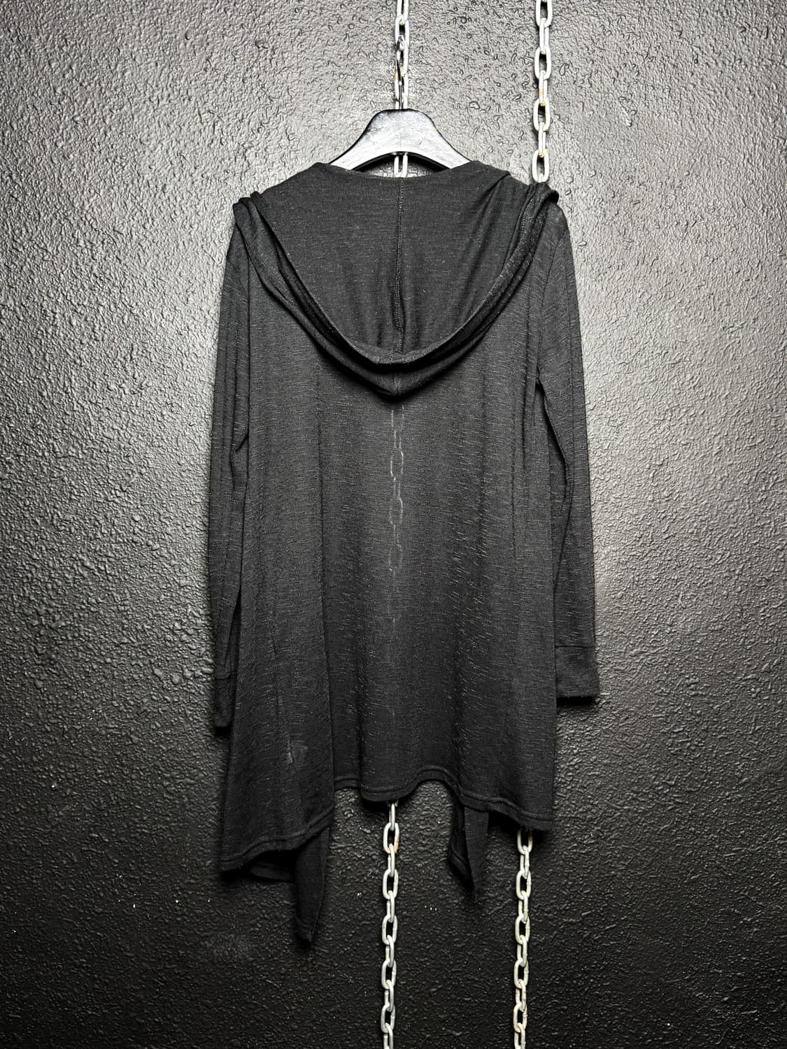 Black long draped hooded cardigan  상품이미지9