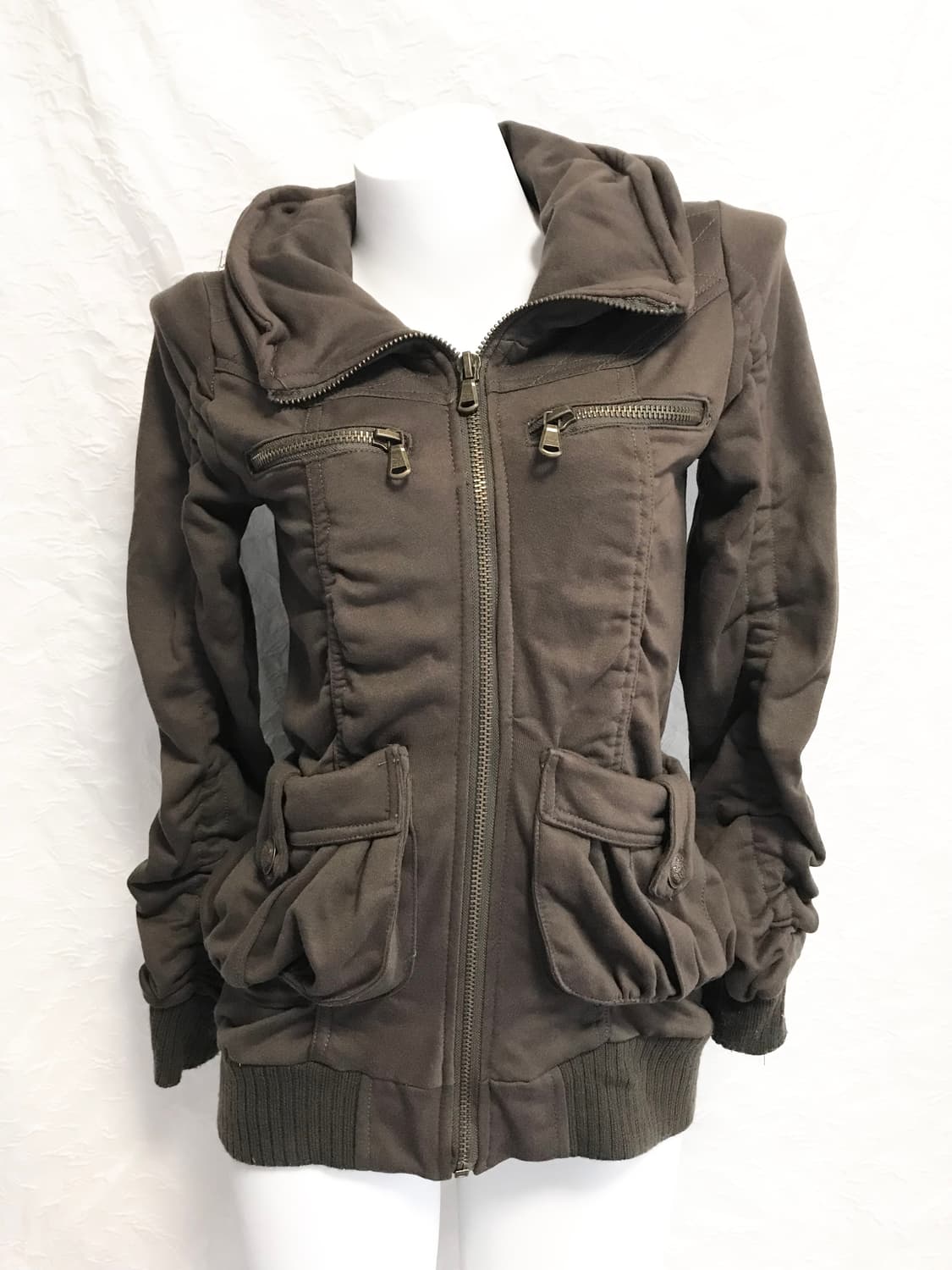 택포•빈티지 digdeep 디그딥 00s y2k 셔링 하이넥 집업 상품이미지2