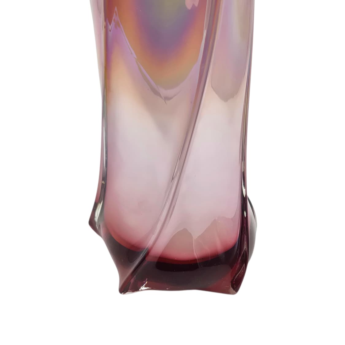 70s 이와츠 아트글라스 스윌 오로라 대형 꽃병 상품이미지3