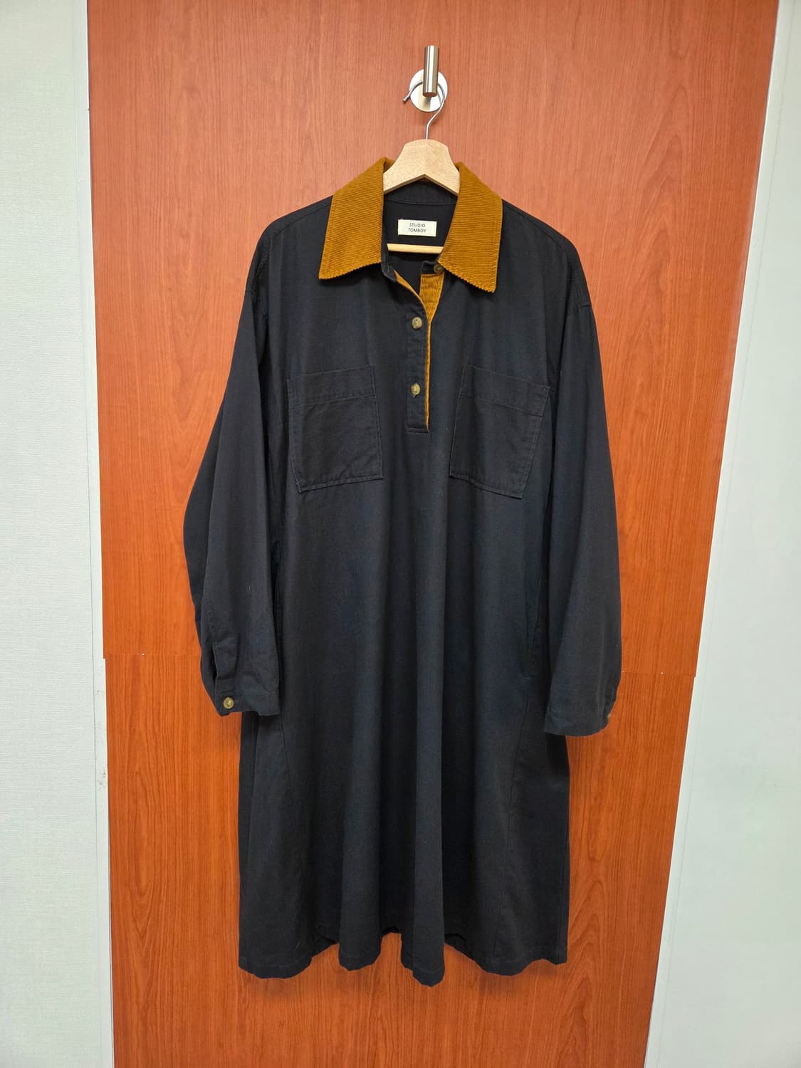 스튜디오톰보이   코듀로이카라배색 언피스 상품이미지1