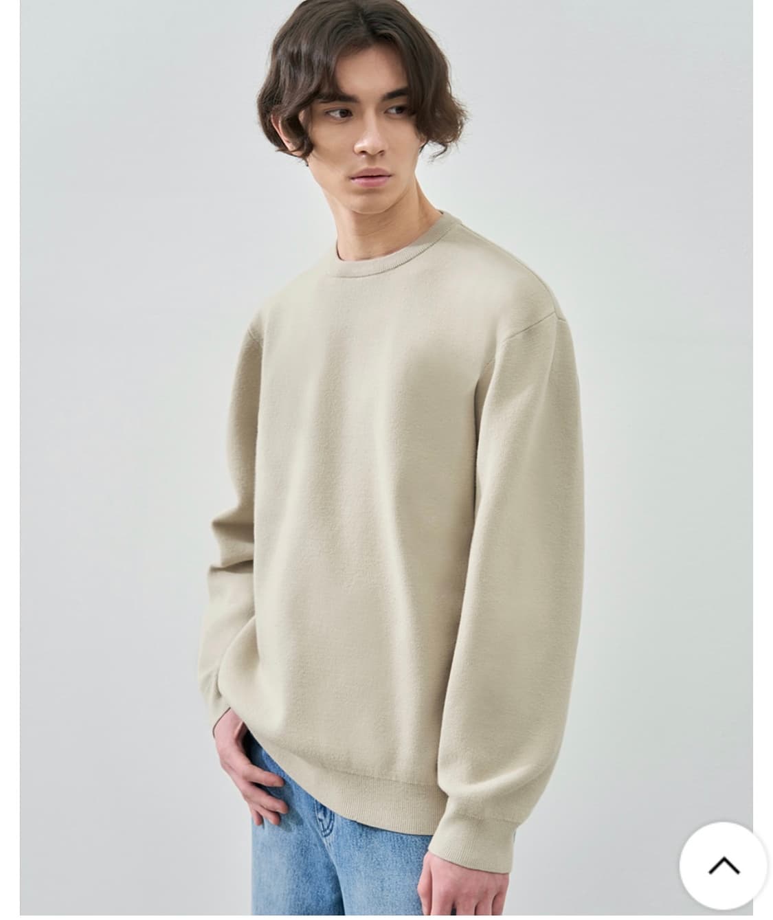 (새상품)(L) 드로우핏 소프트 에센셜 라운드 니트 SAND BEIGE 상품이미지6