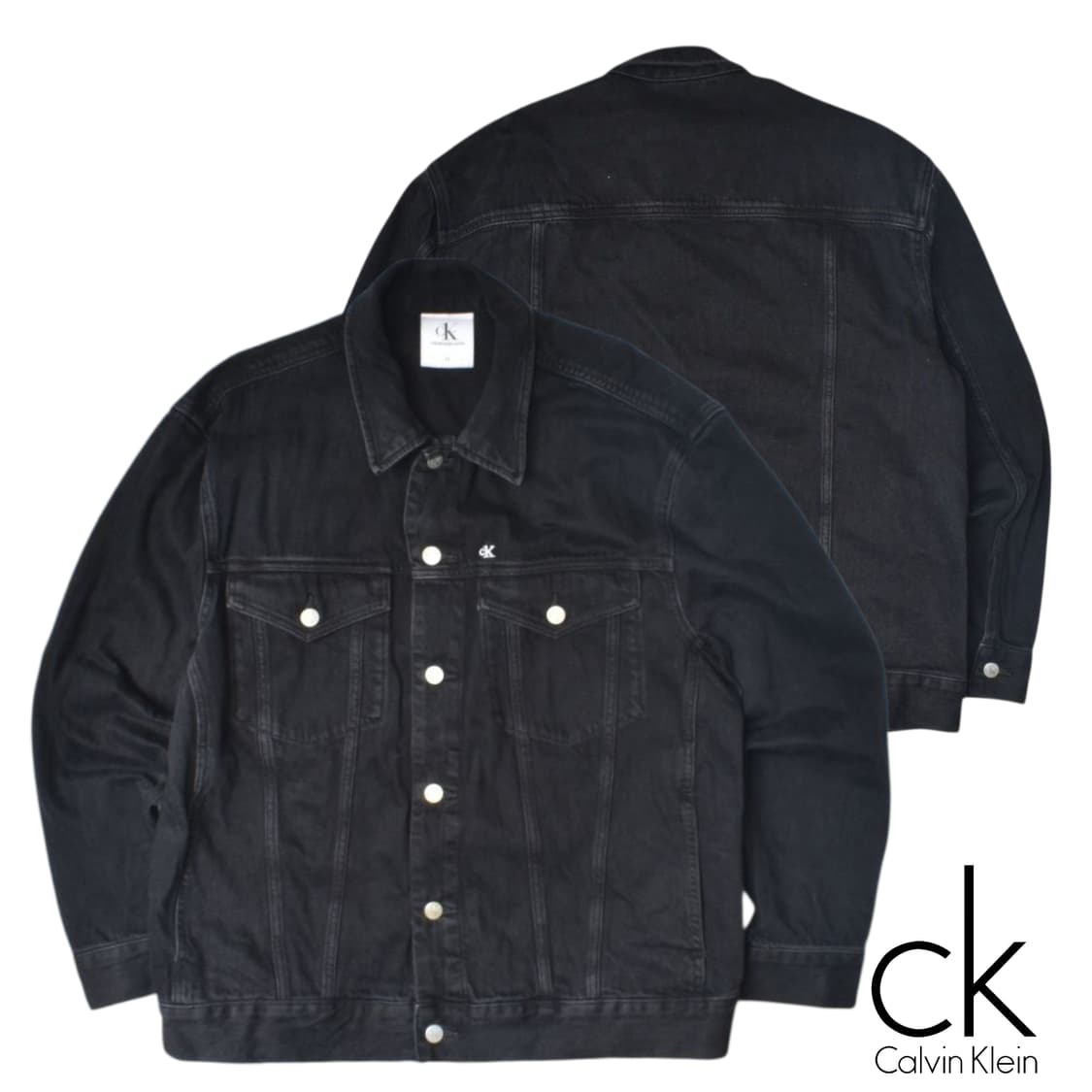 캘빈클라인 흑청 블랙 트러커 데님 청자켓 상품이미지1