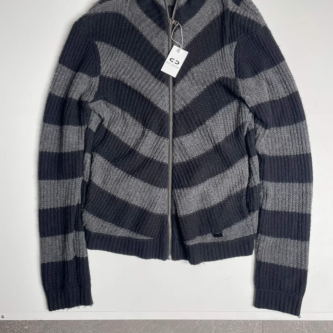 Armani 대각 스트라이프 울 블렌드 집업 후디 상품이미지4