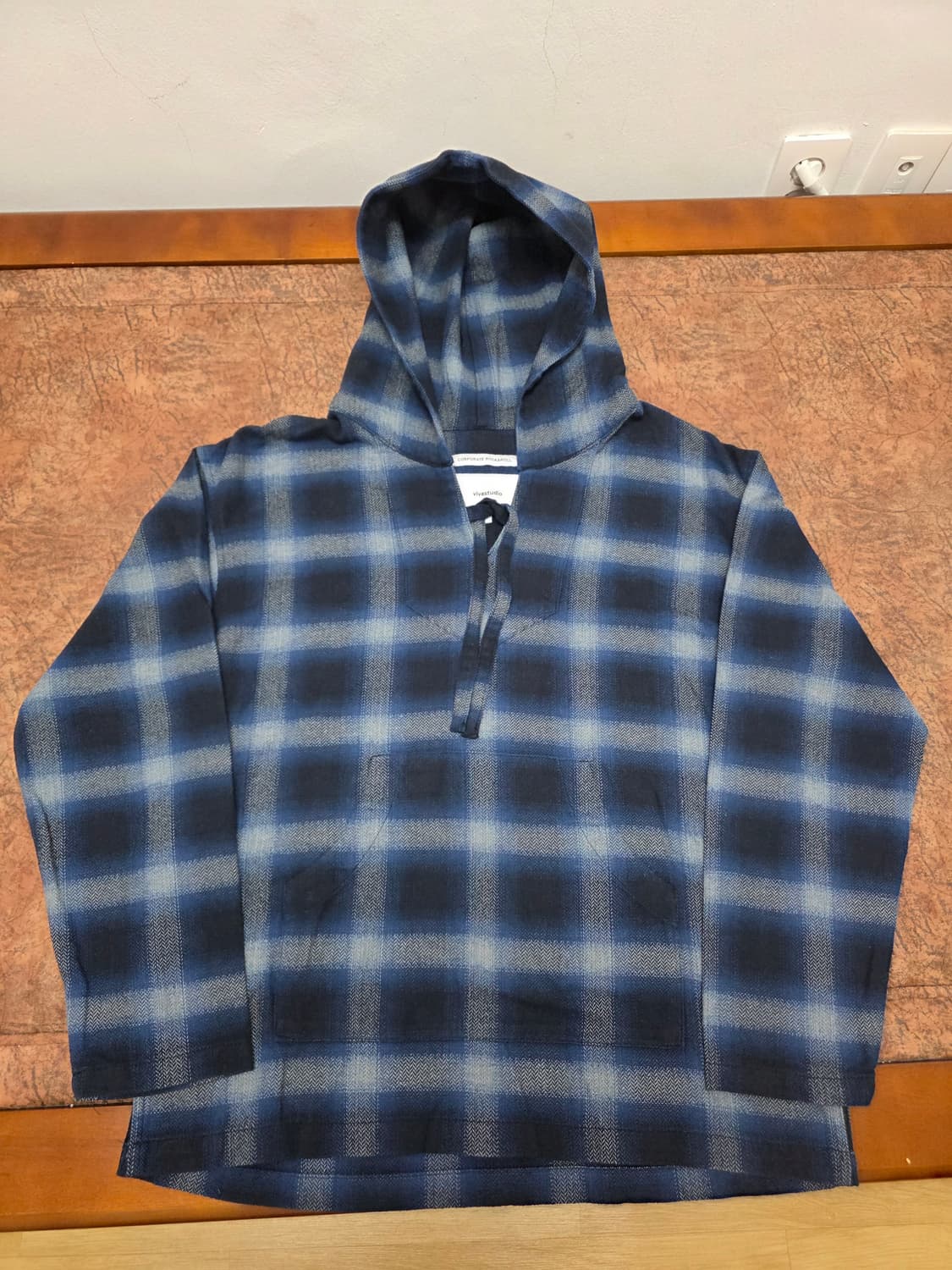 비바스튜디오 헤링본 체크 후드 셔츠 상품이미지1