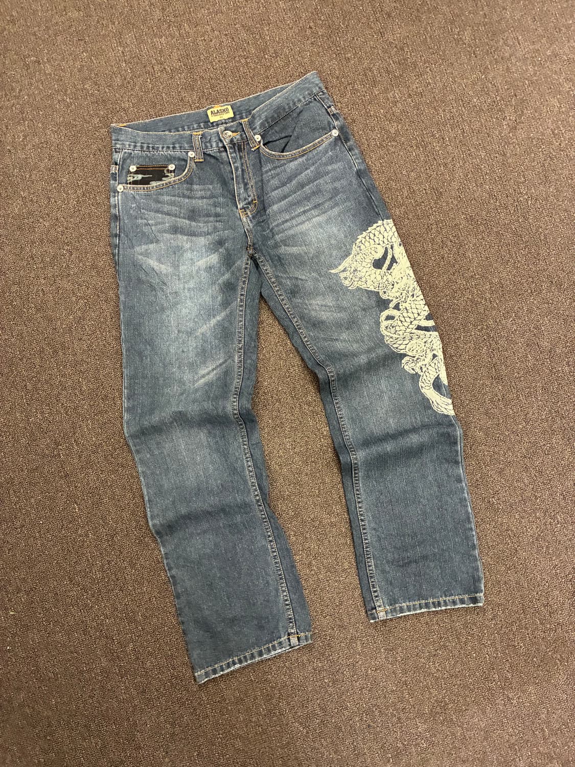 82)Japanese vintage 여성 용 자수 데님팬츠 상품이미지4