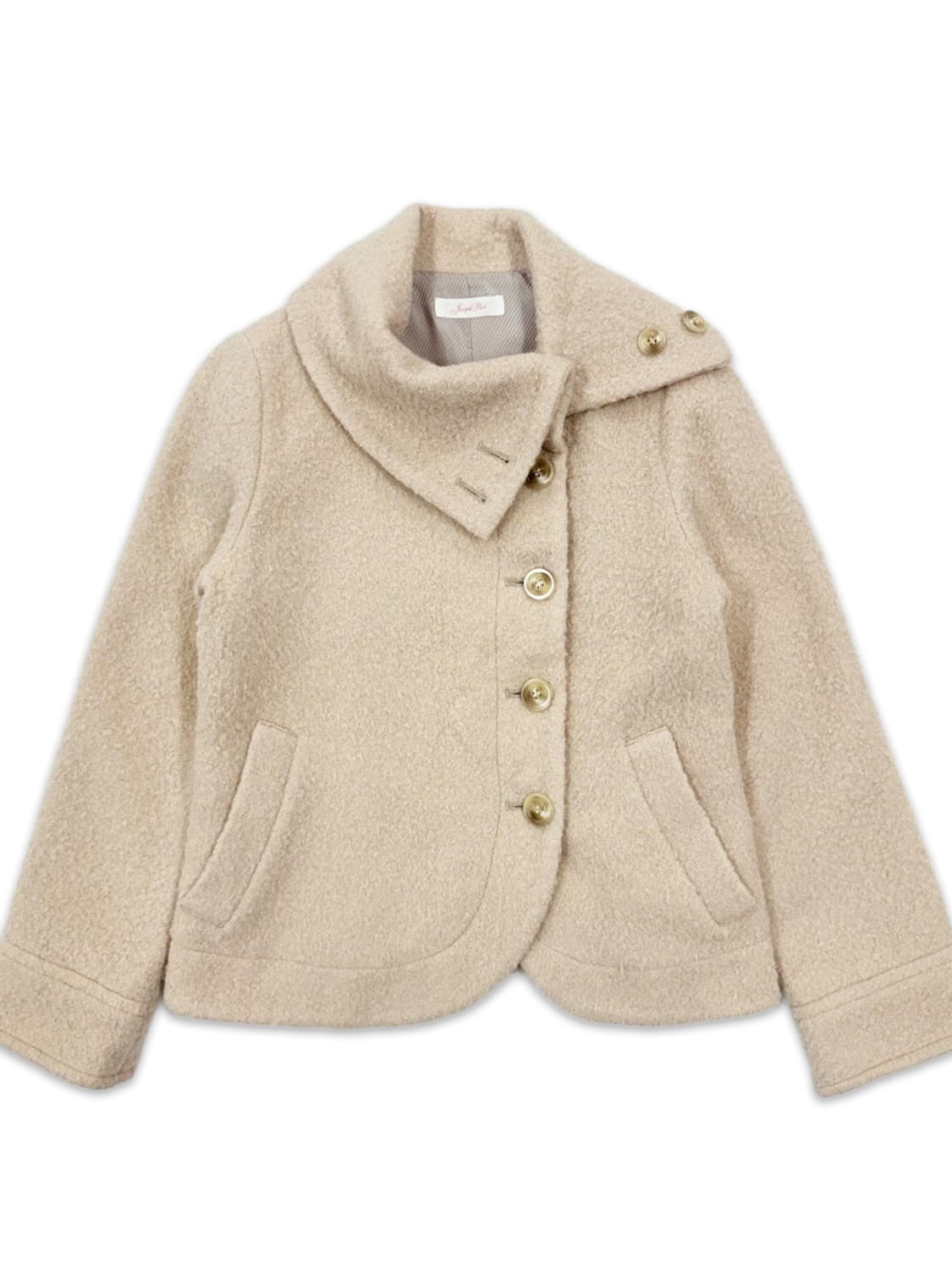 빈티지 Joseph peck 아이보리 싱글 모리 하프 코트 상품이미지1