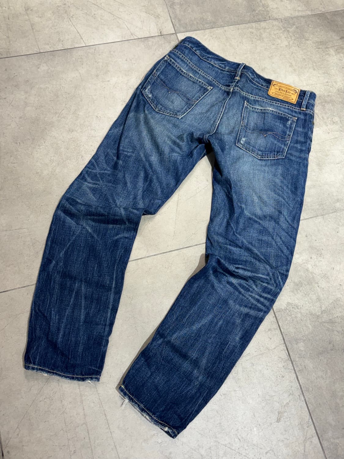 폴로 데미지 워싱 데님 팬츠 바지 상품이미지1