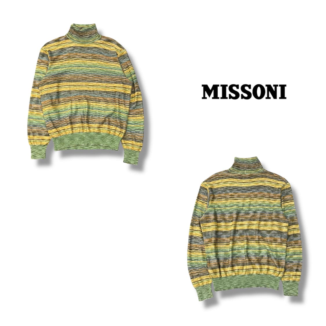  미쏘니 스포츠 스트라이프 터틀넥 니트 y14206 상품이미지1