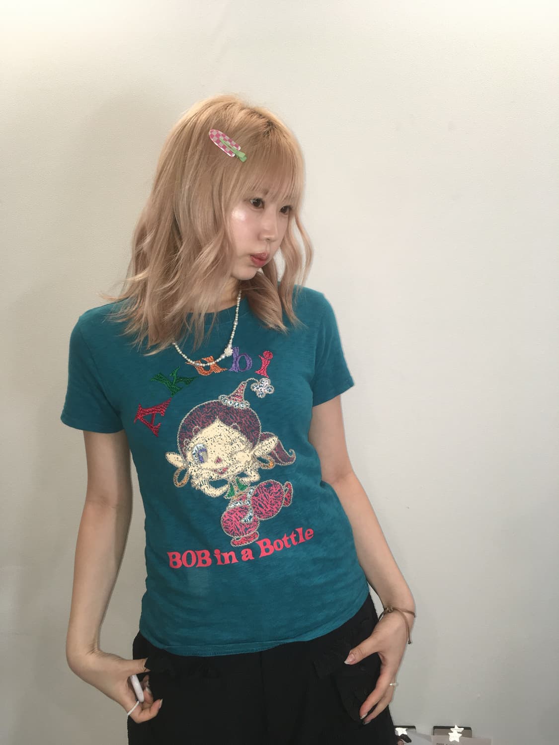 jpn vintage bluegreen akubi t shirt 상품이미지2