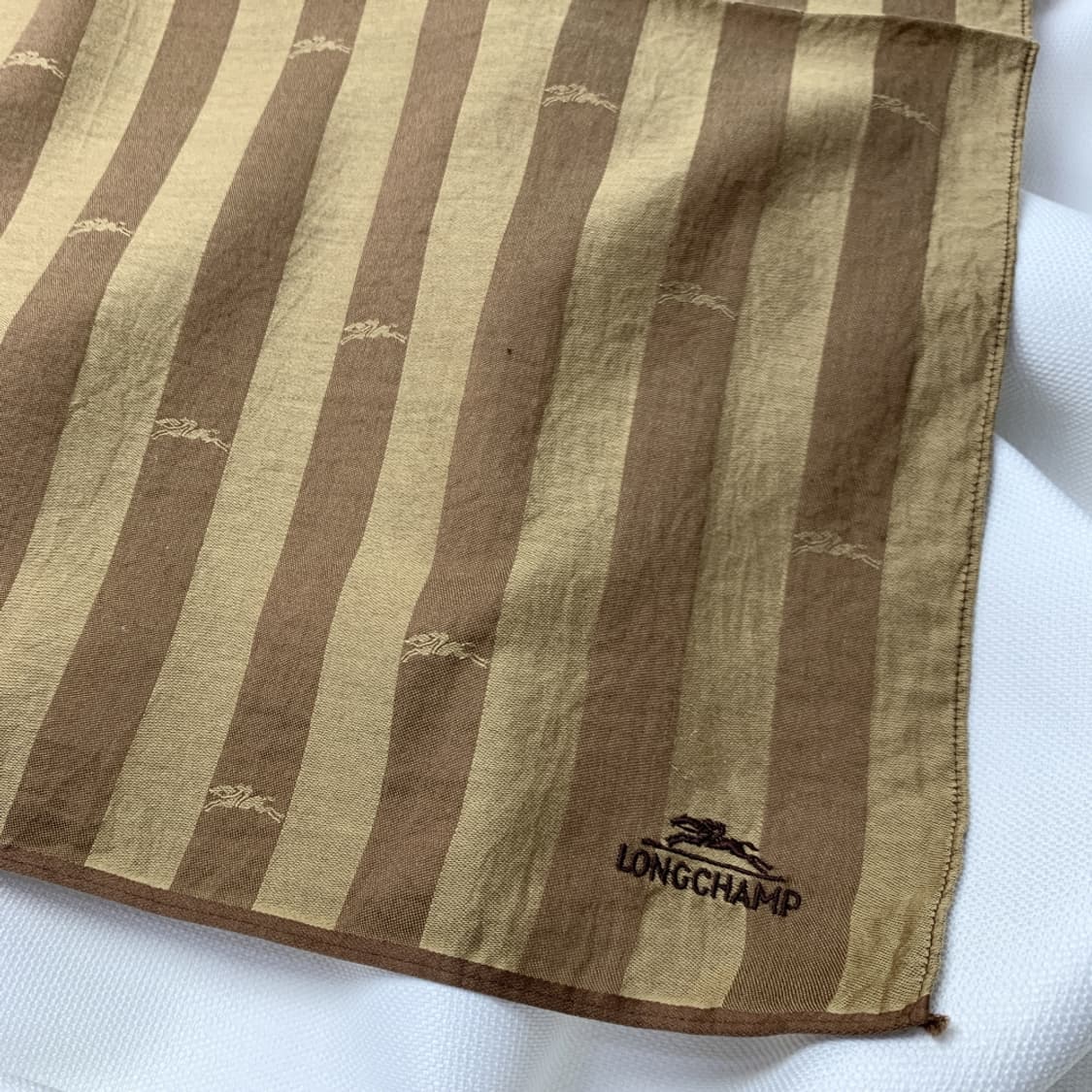 [정품] LONGCHAMP 롱샵 스트라이프 빈티지 쁘띠스카프 손수건 상품이미지2
