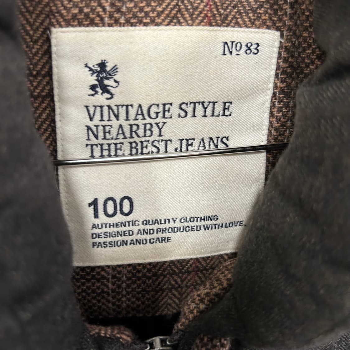 TBJ진스 빈티지 울 해링본 배색 패딩 베스트 상품이미지3