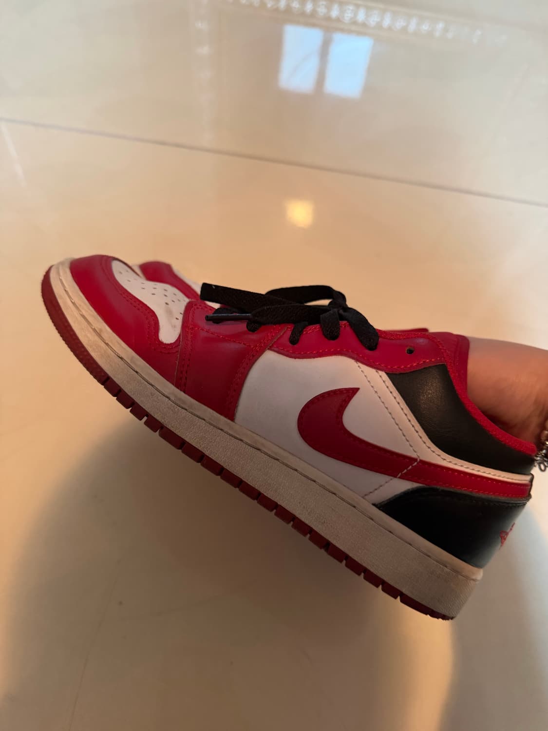 조던 1 로우 화이트 짐레드 블랙 상품이미지2