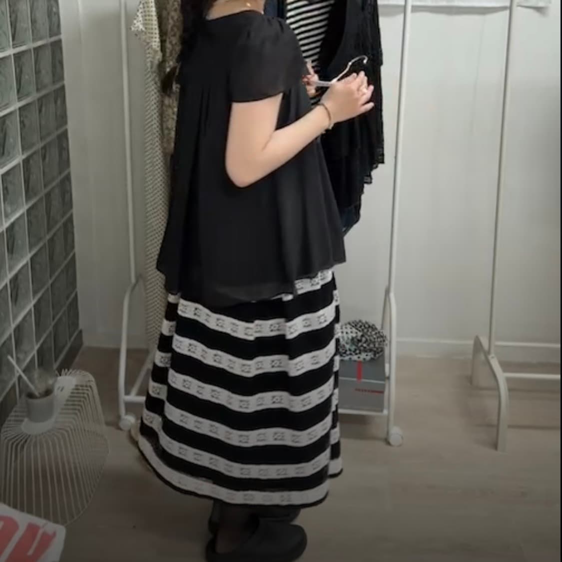 빈티지 블랙 레이스 스커트 상품이미지3