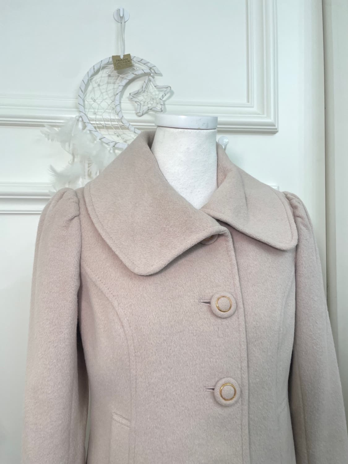 indi pink collar puff sleeve wool coat j 상품이미지2