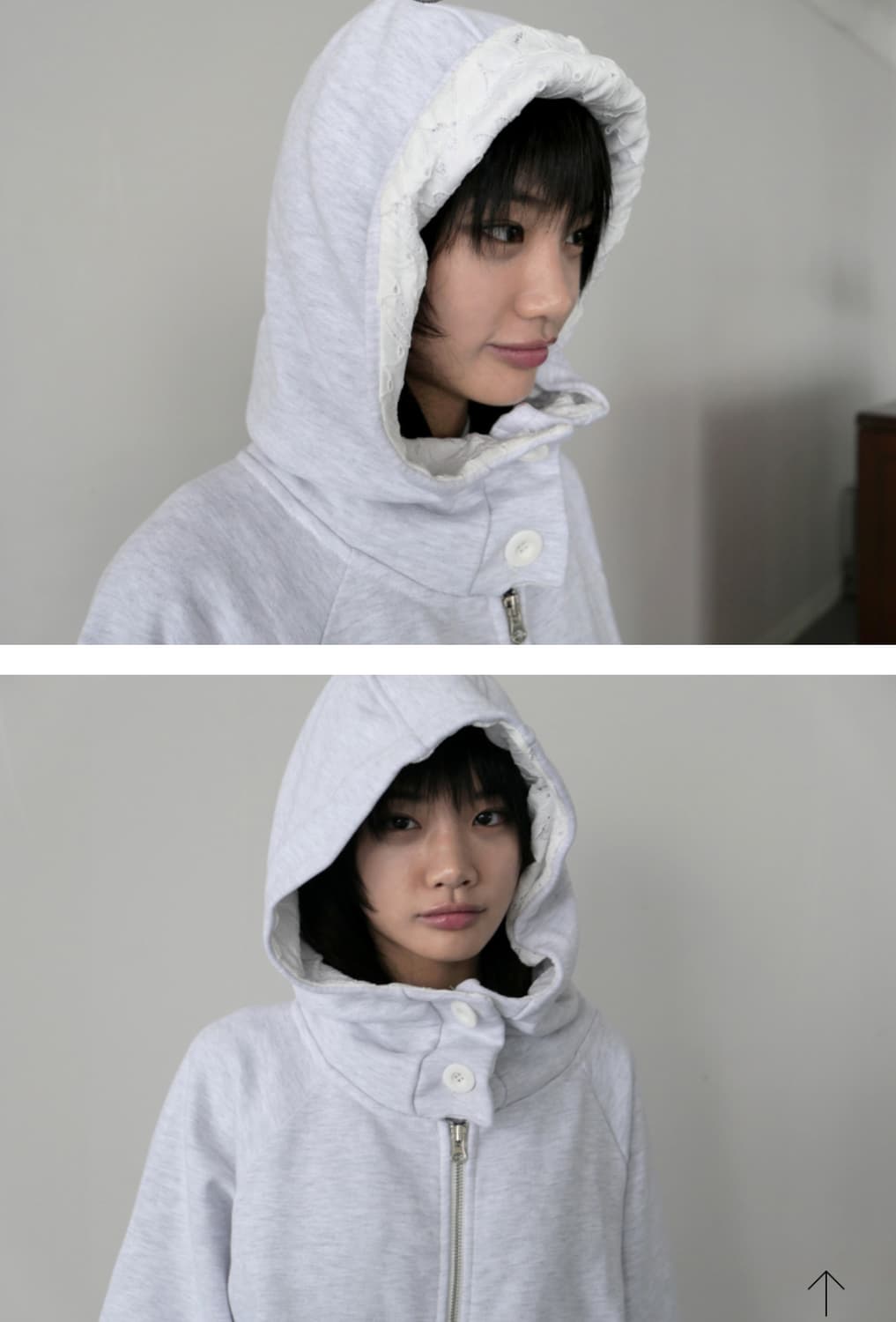 새상품)eggshell hoodie jk in white melange 상품이미지2