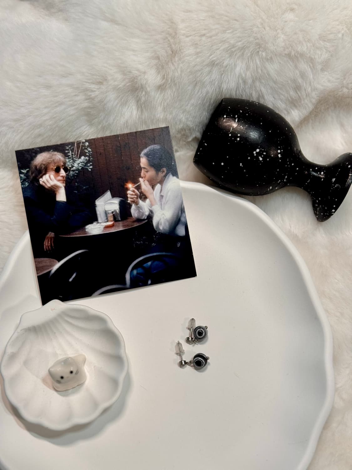 하나뿐인 무늬〰️ 마블 스톤 귀걸이🦓🖤 상품이미지5