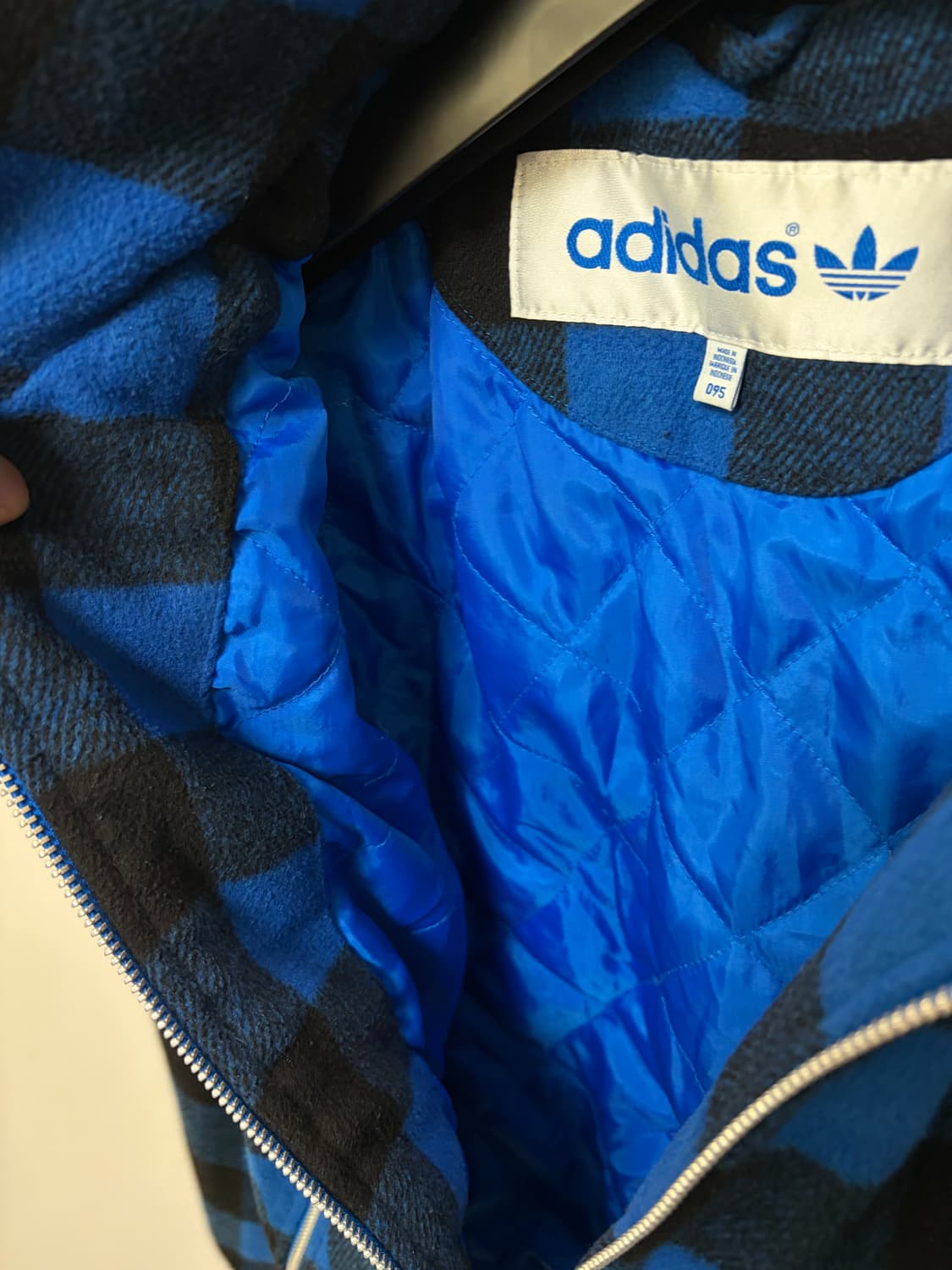 (95) 아디다스 y2k 체크 울 누빔 자켓 상품이미지5