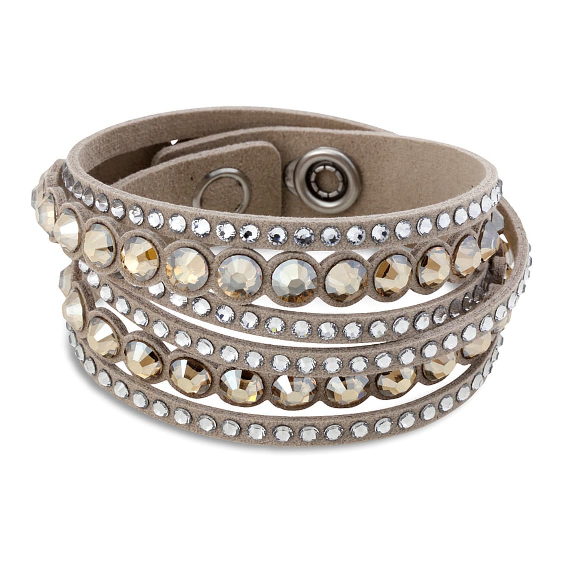 Swarovski 스와로브스키 슬레이크 스터드 가죽 팔찌 골드 상품이미지1
