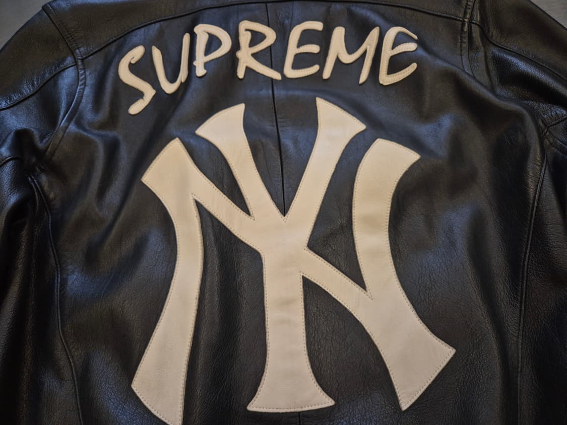 15ss 슈프림 뉴욕양키스 레더 바시티 상품이미지5