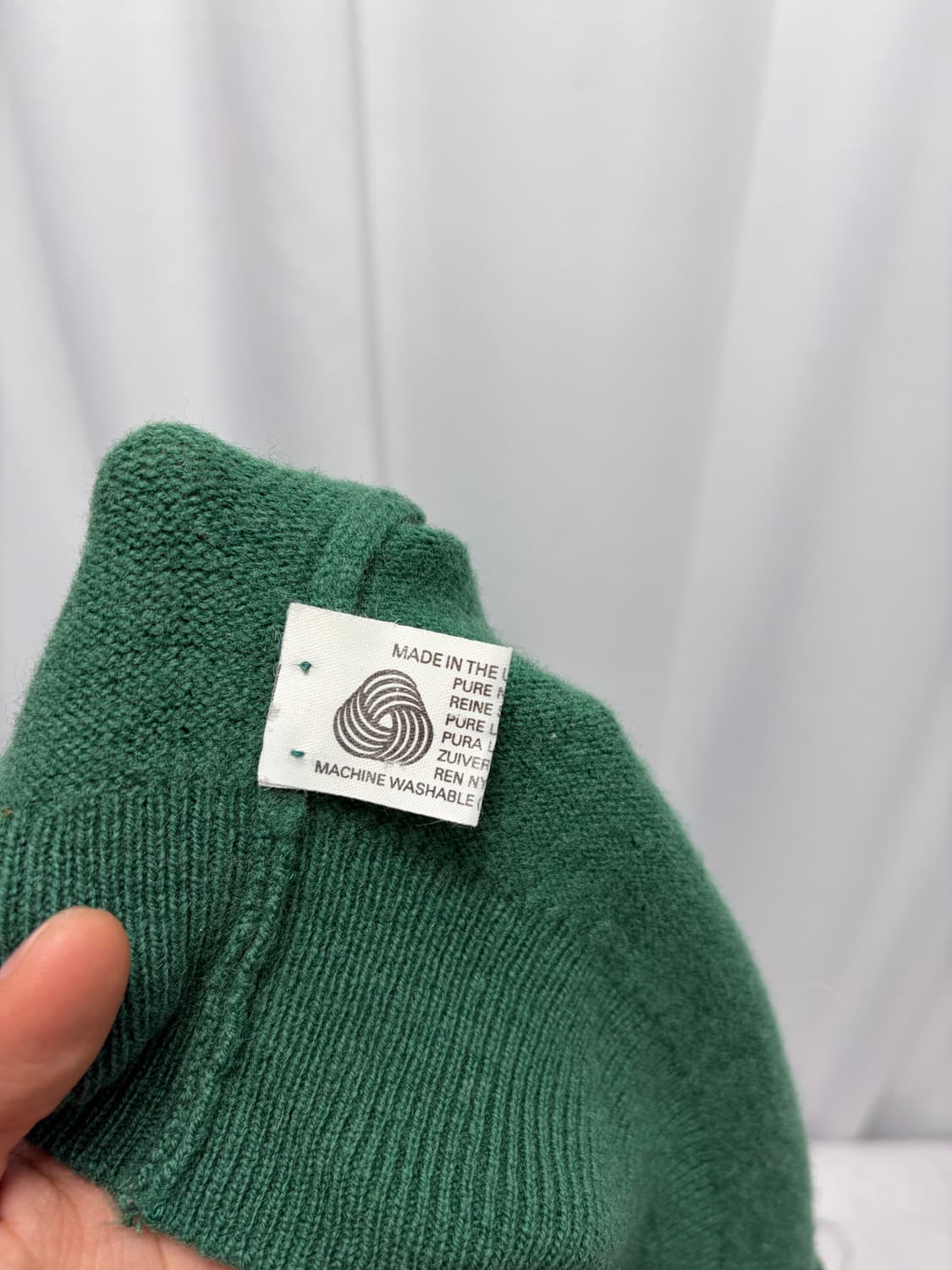 90s 버버리 램스울 브이넥 니트 그린 38 상품이미지4