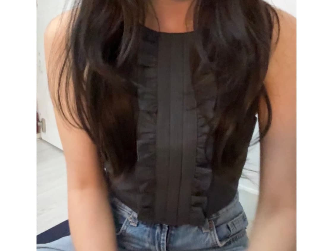 슈슈통 러플 플리츠 홀터 탑 (10) 상품이미지3