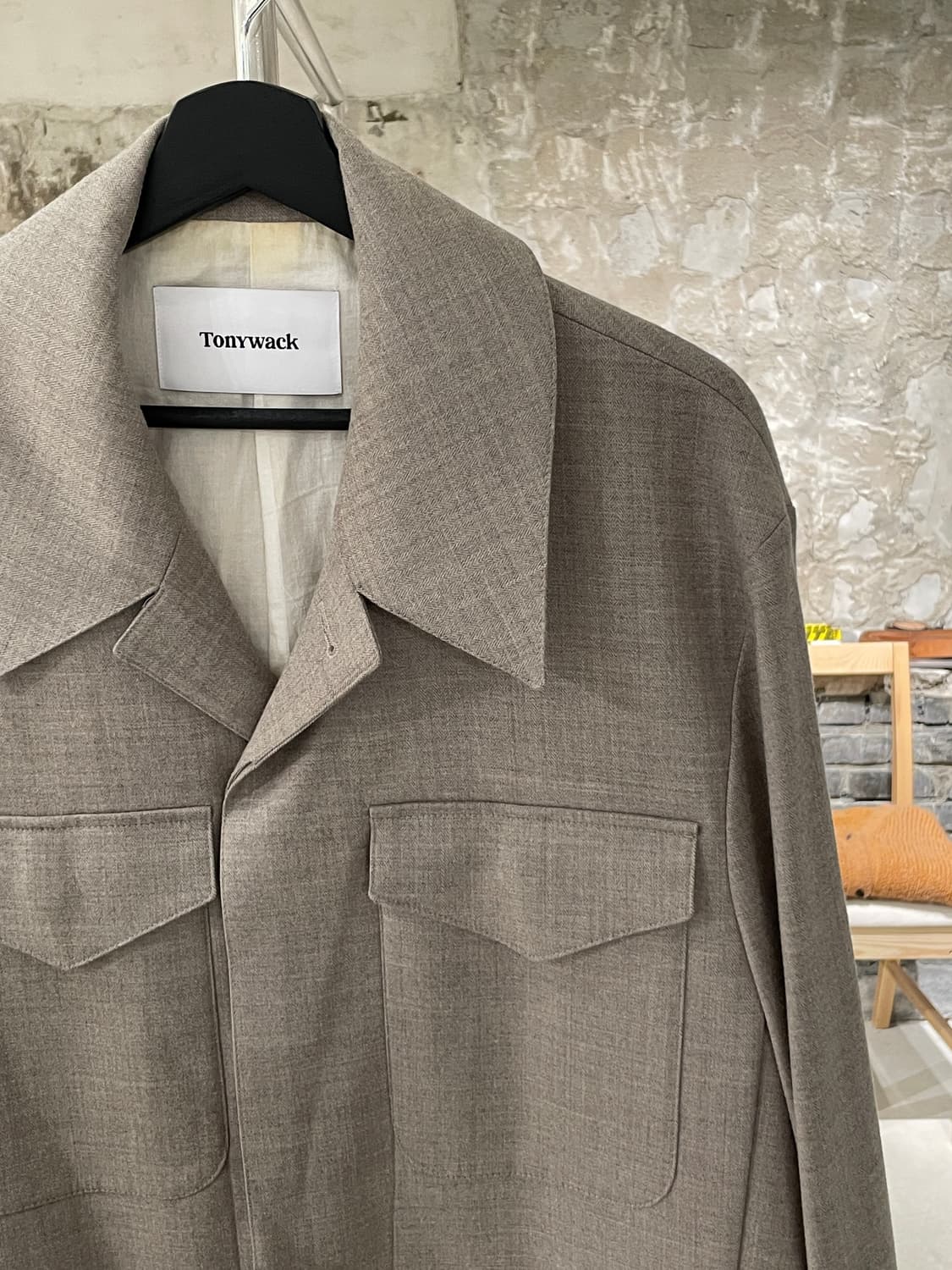 토니웩 샌드 패치 포켓 헤링본 울 필드 자켁 상품이미지3