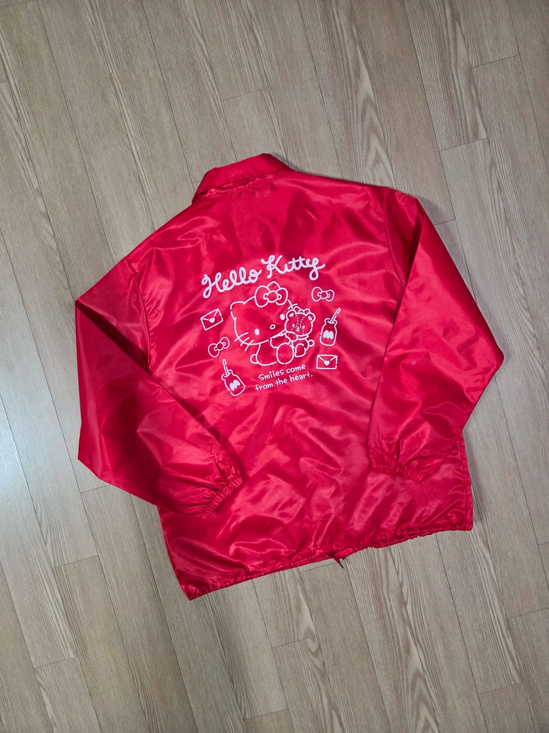 키티 레드 폴리에스터 언라이닝 코치 재킷 상품이미지7