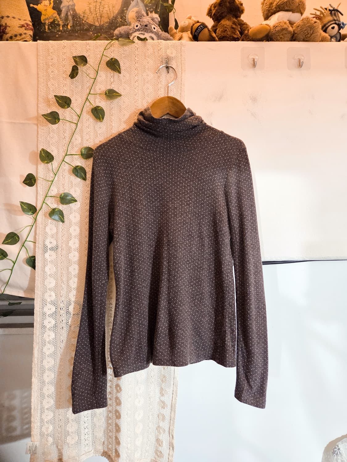 초코 도트 목폴라 슬리브 상품이미지1