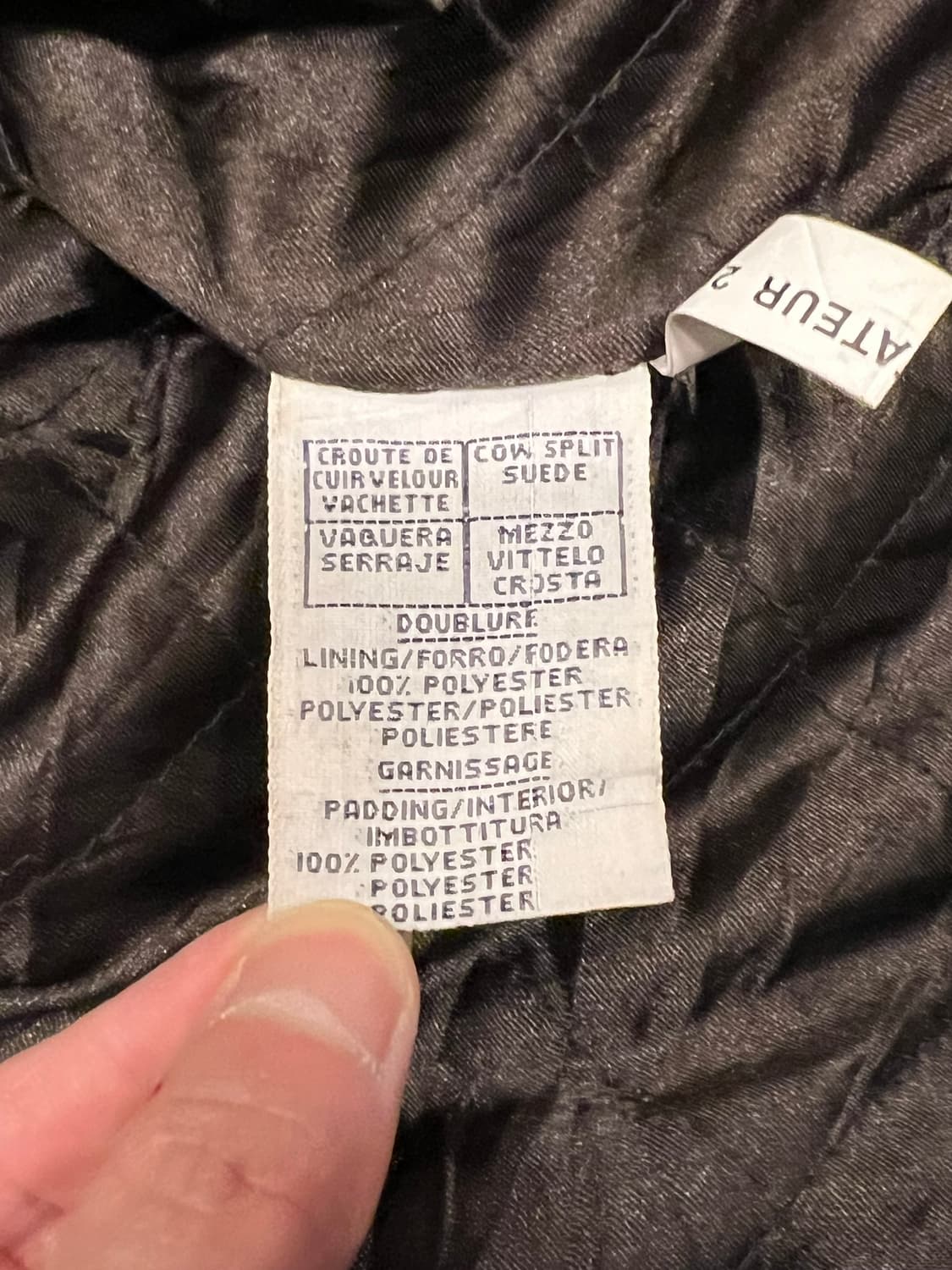 90's [XL] 가죽 자켓 빈티지 스웨이드 레더 퀼팅 풀집업 자켓 상품이미지9