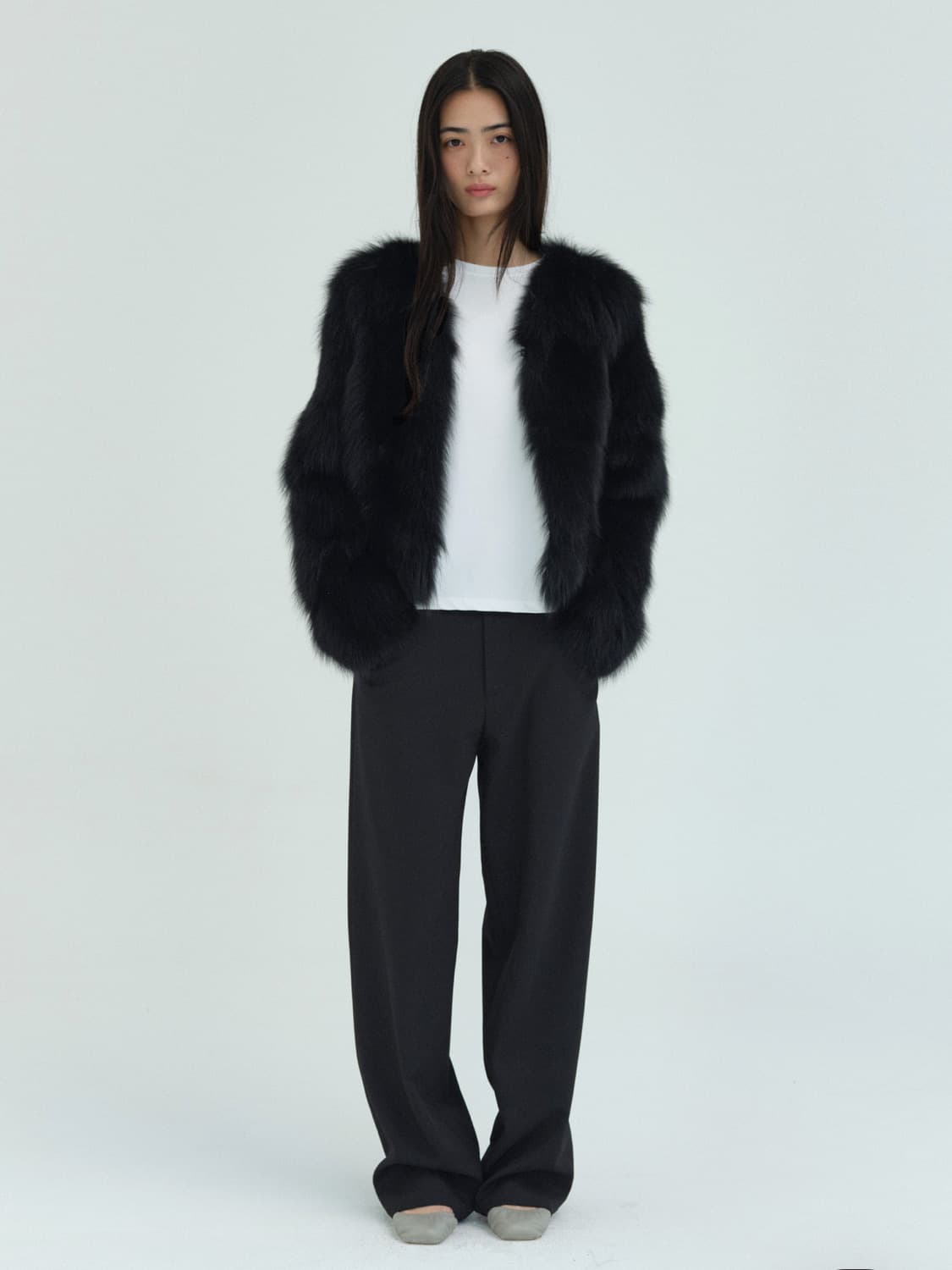 Ore 오어 Fox Fur Jacket Black 새상품 상품이미지3